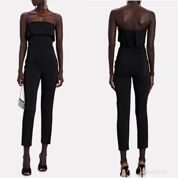 Revolve CUSHNIE et OCHS Strapless Foldover black jumpsuit - Picture 1 of 8